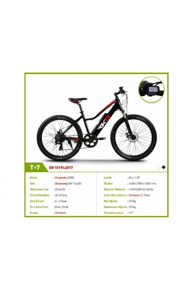 T7 Pedal Destekli Elektrikli Bisiklet