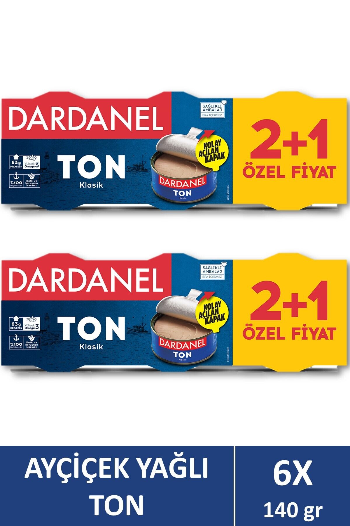 Ayçiçek Yağlı Ton Balığı 3x140 gr X 2 Adet