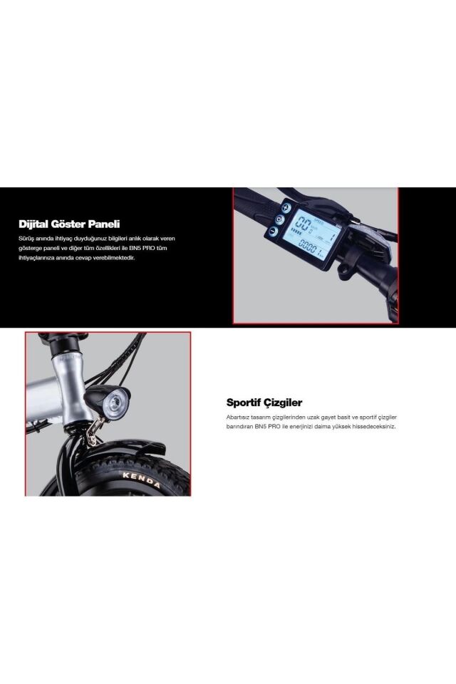 Elektrikli Bn5 Pro Katlanabilir Bisiklet Siyah