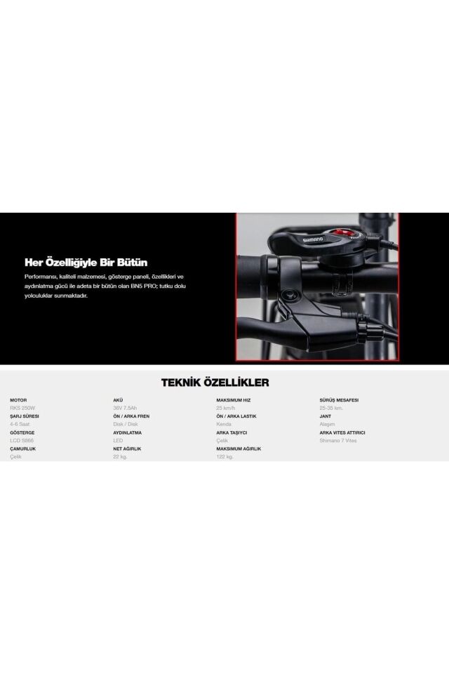 Elektrikli Bn5 Pro Katlanabilir Bisiklet Siyah