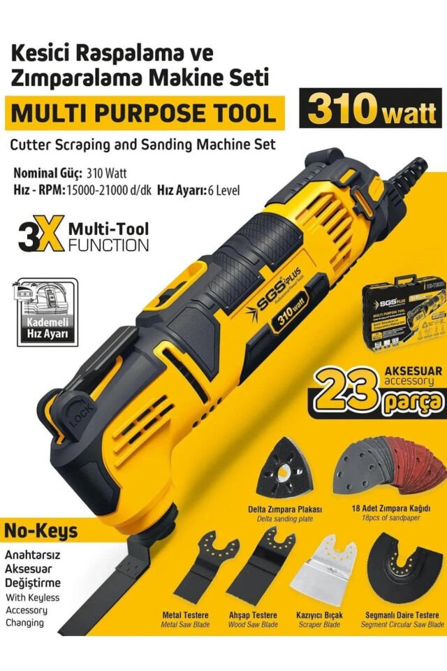 MULTI-TOOLS KESİCİ VE RASPALAMA MAKİNESİ 310 WATT